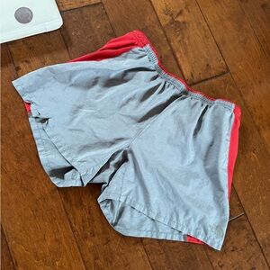 The North Face Gray and Red Athletic Shorts